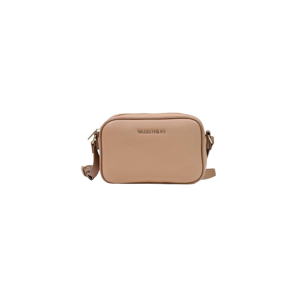 Medium Crossbody Handbag by Mario Valentino for women in polyethylene & polyurethane beige features a signature silhouette, showcasing a secure zipper and signature with versatile crossbody-strap, shoulder-strap & adjustable-strap for a sophisticated look.