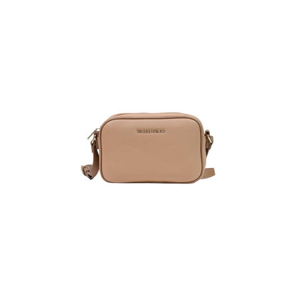 Medium Crossbody Handbag by Mario Valentino for women in polyethylene & polyurethane beige features a signature silhouette, showcasing a secure zipper and signature with versatile crossbody-strap, shoulder-strap & adjustable-strap for a sophisticated look.