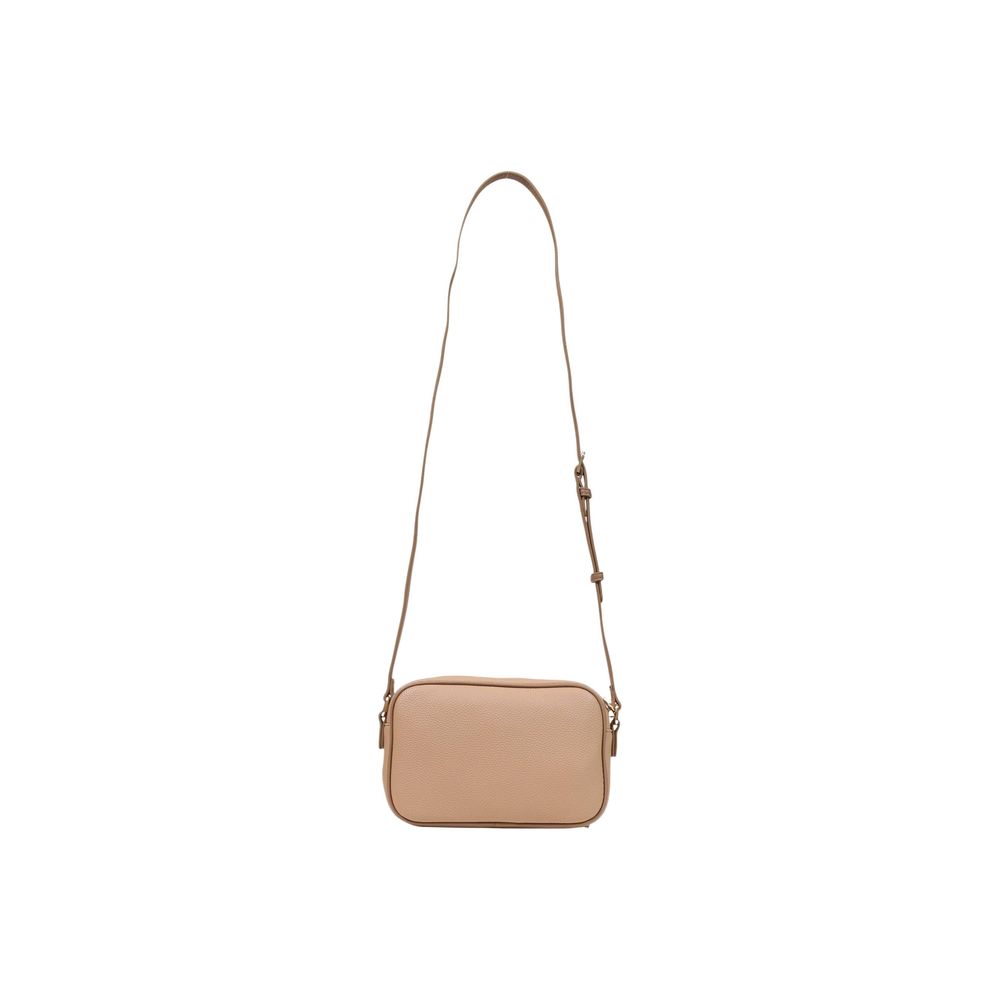 Medium Crossbody Handbag by Mario Valentino for women in polyethylene & polyurethane beige features a contemporary silhouette, showcasing a secure zipper, ample , and contemporary crossbody-strap, shoulder-strap & adjustable-strap for a sophisticated look.