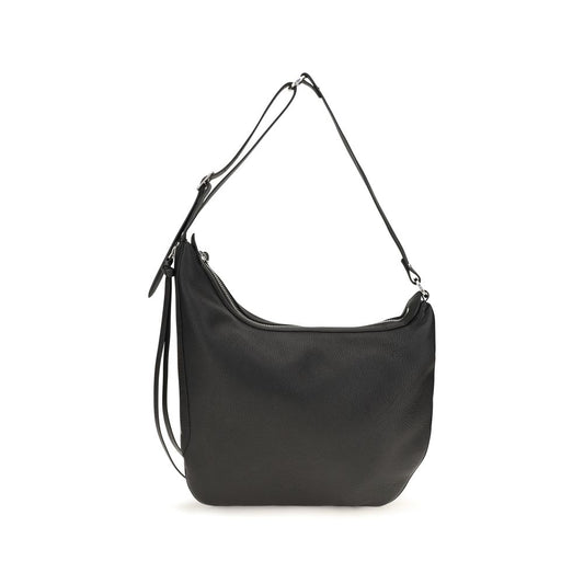 Small Shoulder Crescent Hobo Bag by Fendi for men in bos taurus calf leather & palladium black & palladium presents a versatile silhouette, showcasing a secure zipper and versatile with versatile shoulder-strap & adjustable-strap for a sophisticated look.