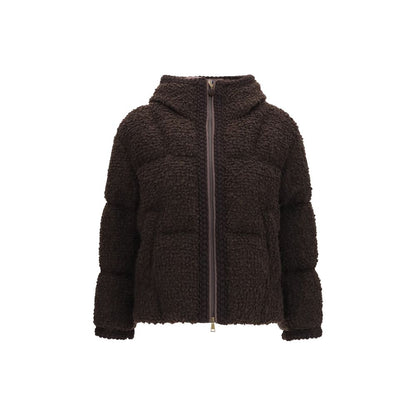 Moncler Brown Wool Oves Aries Full-Length Jacket