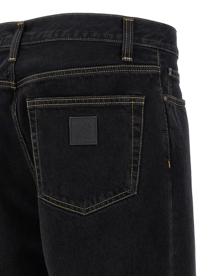 Carhartt Wip Black Cotton Tapered Jeans
