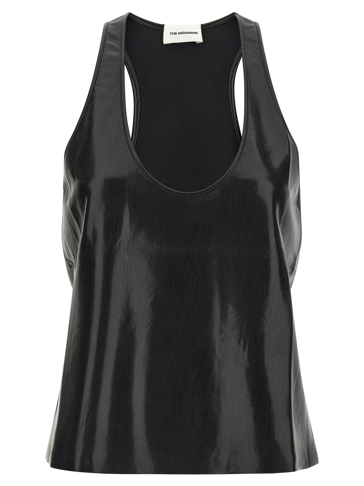 The Andamane Black Polyester Sleeveles T-Shirt