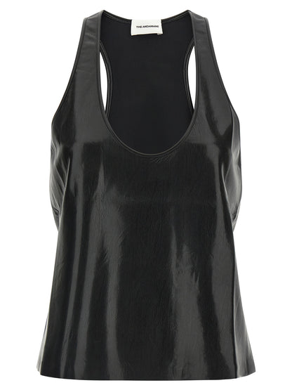 The Andamane Black Polyester Sleeveles T-Shirt