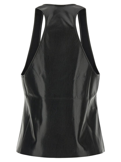 The Andamane Black Polyester Sleeveles T-Shirt