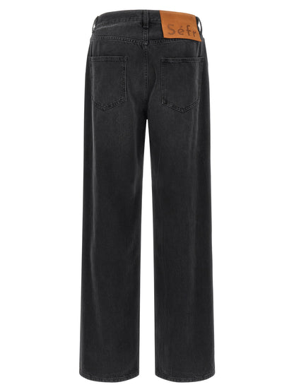 SÉFR Black Cotton Relaxed Fit Jeans