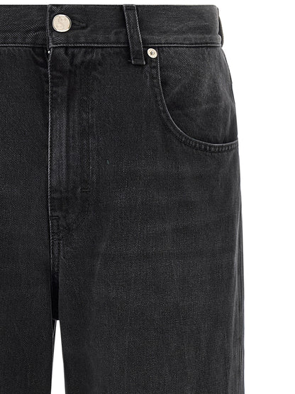 SÉFR Black Cotton Relaxed Fit Jeans