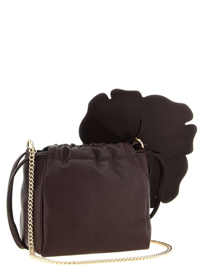 PINKO Bordeaux Lambskin Clutch Bag