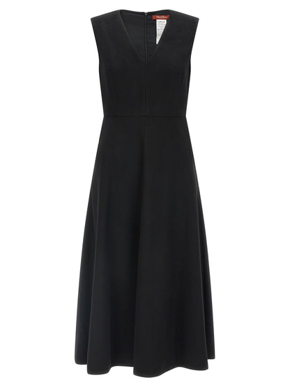 Max Mara Black Wool Midi Dress