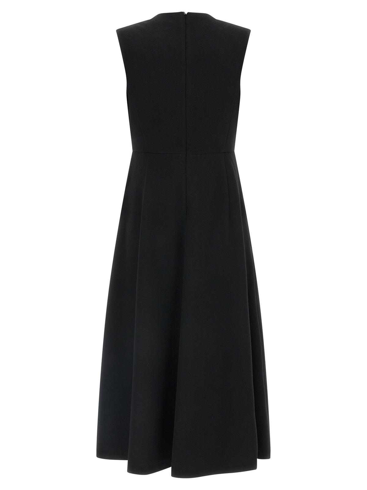 Max Mara Black Wool Midi Dress
