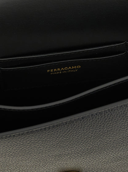 Ferragamo Black Calfskin Crossbody Bag
