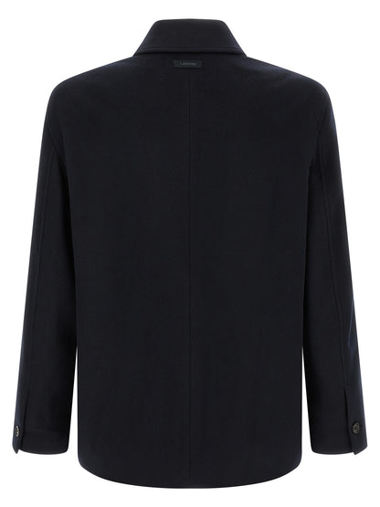 Lardini Blue Cashmere Full-Length Jacket