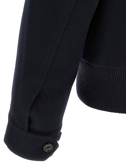Lardini Blue Virgin Wool Full-Length Jacket