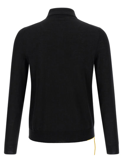 Fendi Black Virgin Wool Polo Shirt