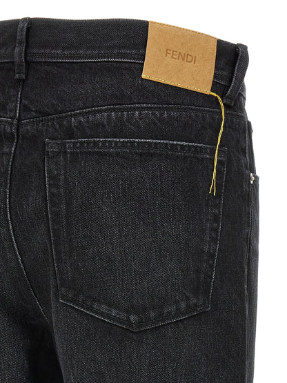 Fendi Black Cotton Jeans Denim
