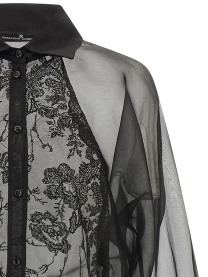 Ermanno Scervino Black Silk Blouse