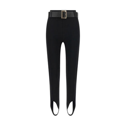 Self-Portrait Black Viscose Athletic Pants