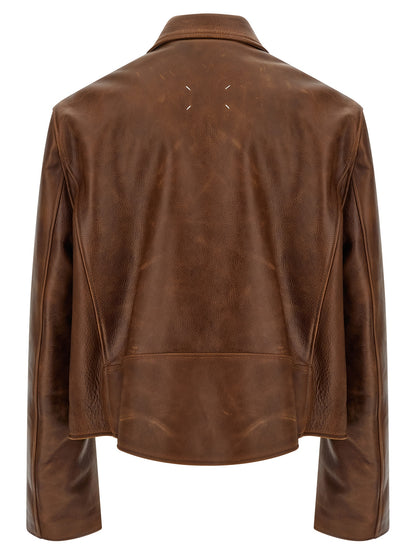 Maison Margiela Brown Calfskin Leather Jacket