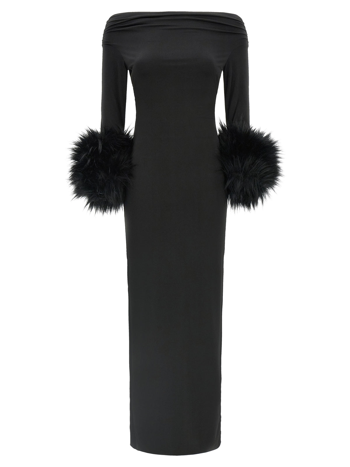 The Andamane Black Polyester Long Dress