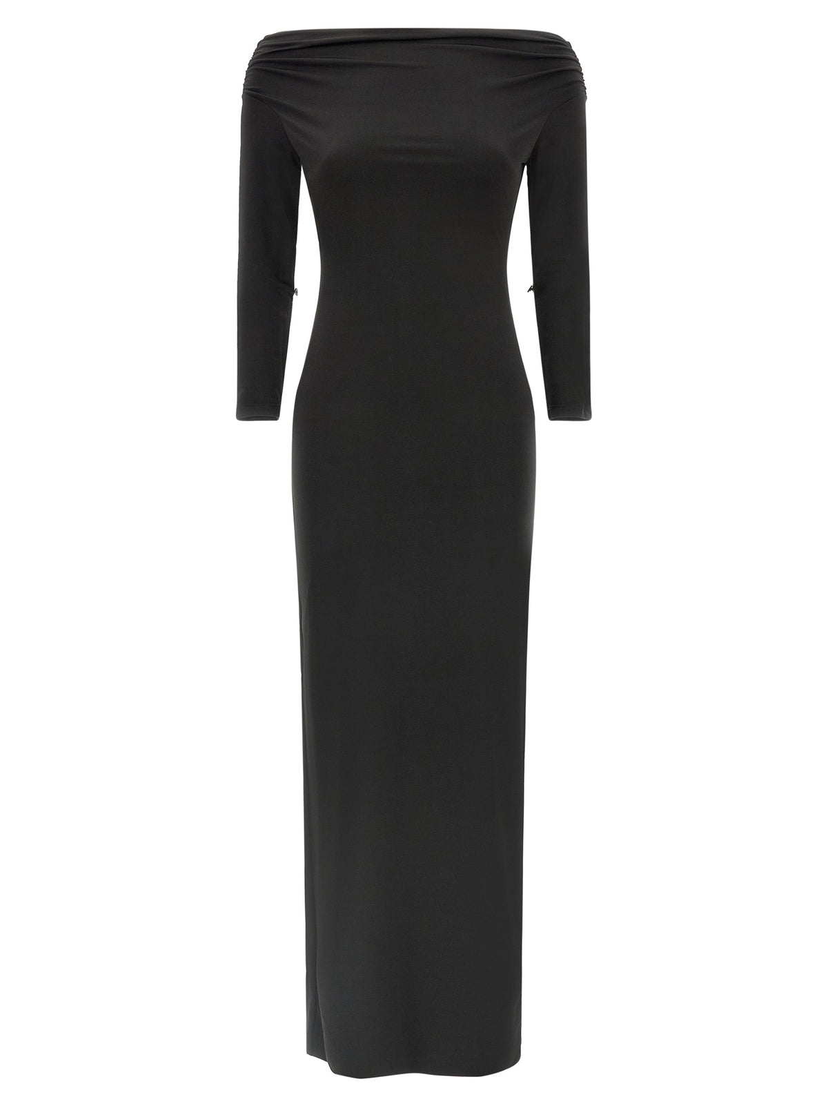 The Andamane Black Polyester Long Dress