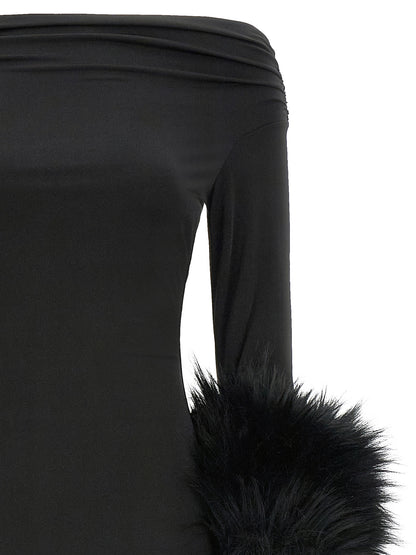 The Andamane Black Polyester Long Dress