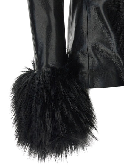 The Andamane Black Polyester Leather Jacket