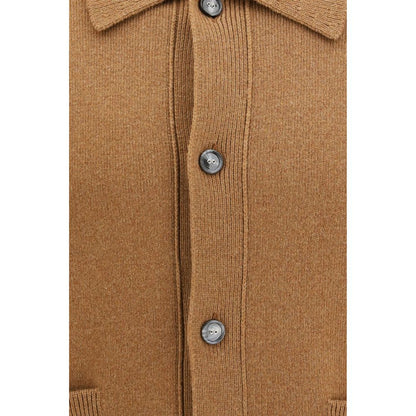 Ami Paris Brown Wool Oves Aries Cardigan
