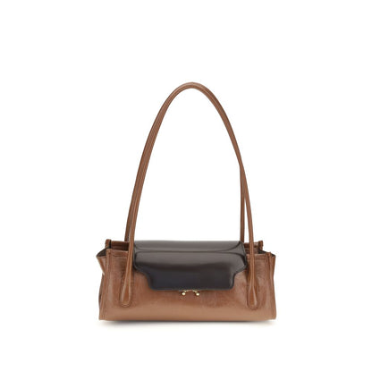Marni Brown Calf Leather Bos Taurus Shoulder Bag