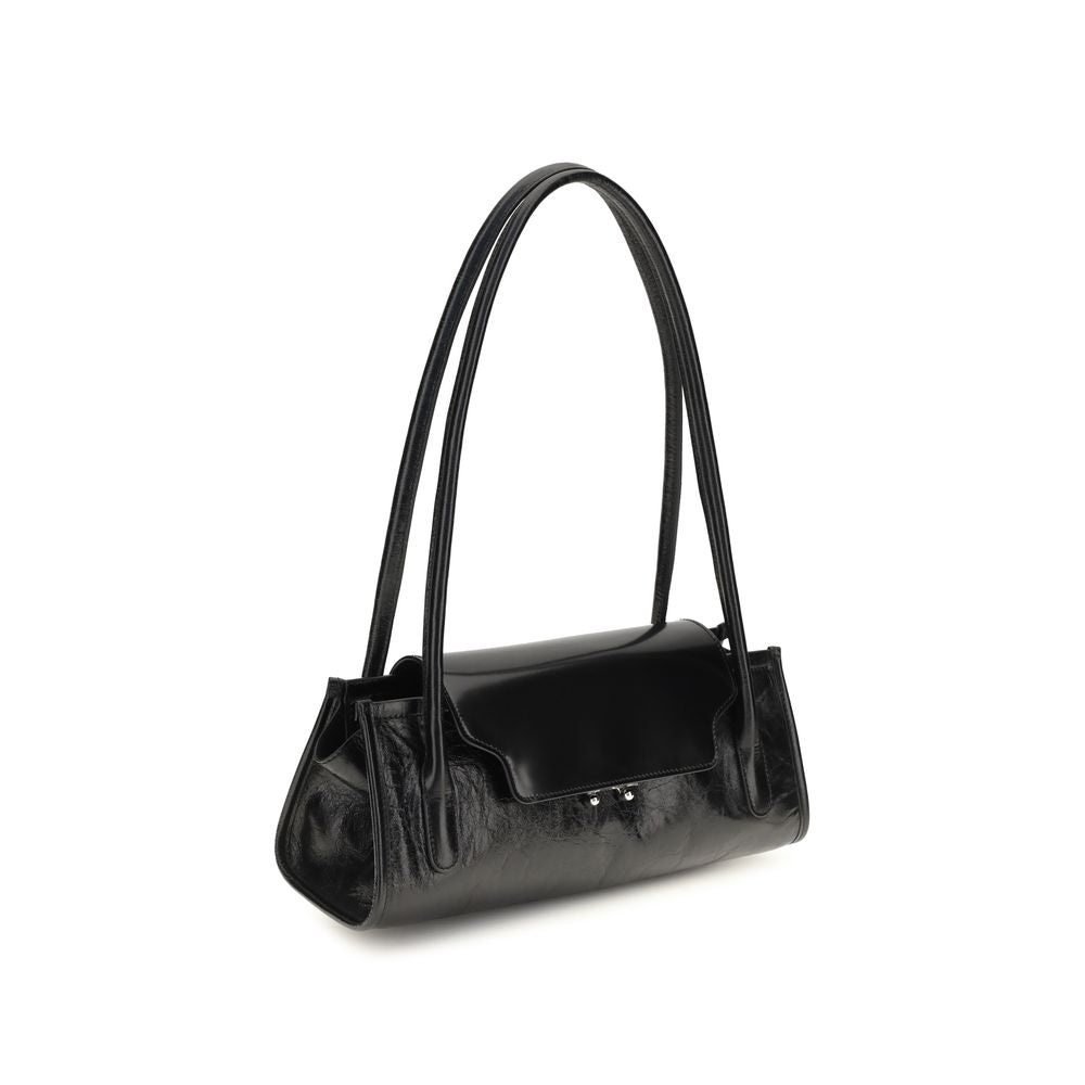 Marni Marni Bos Taurus Calf Leather Shoulder Flap Bag - Black