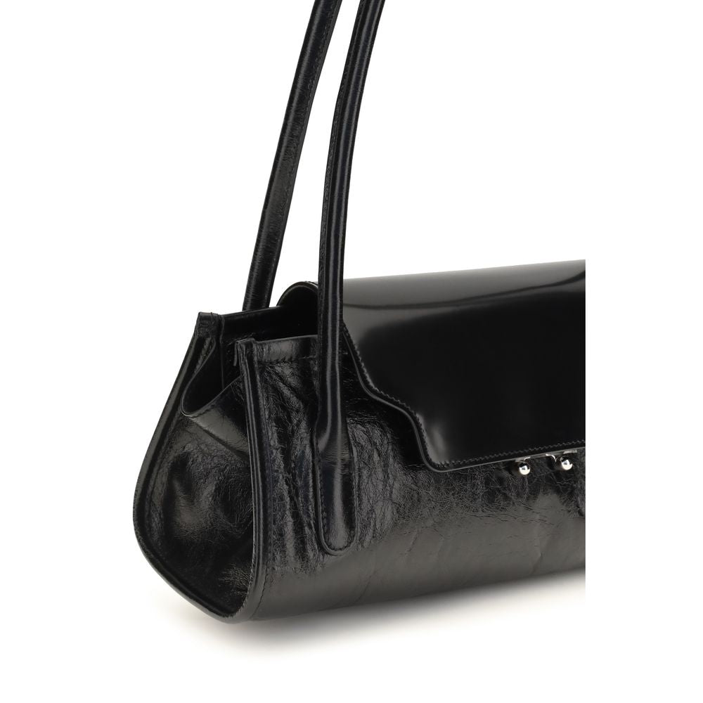 Marni Marni Bos Taurus Calf Leather Shoulder Flap Bag - Black