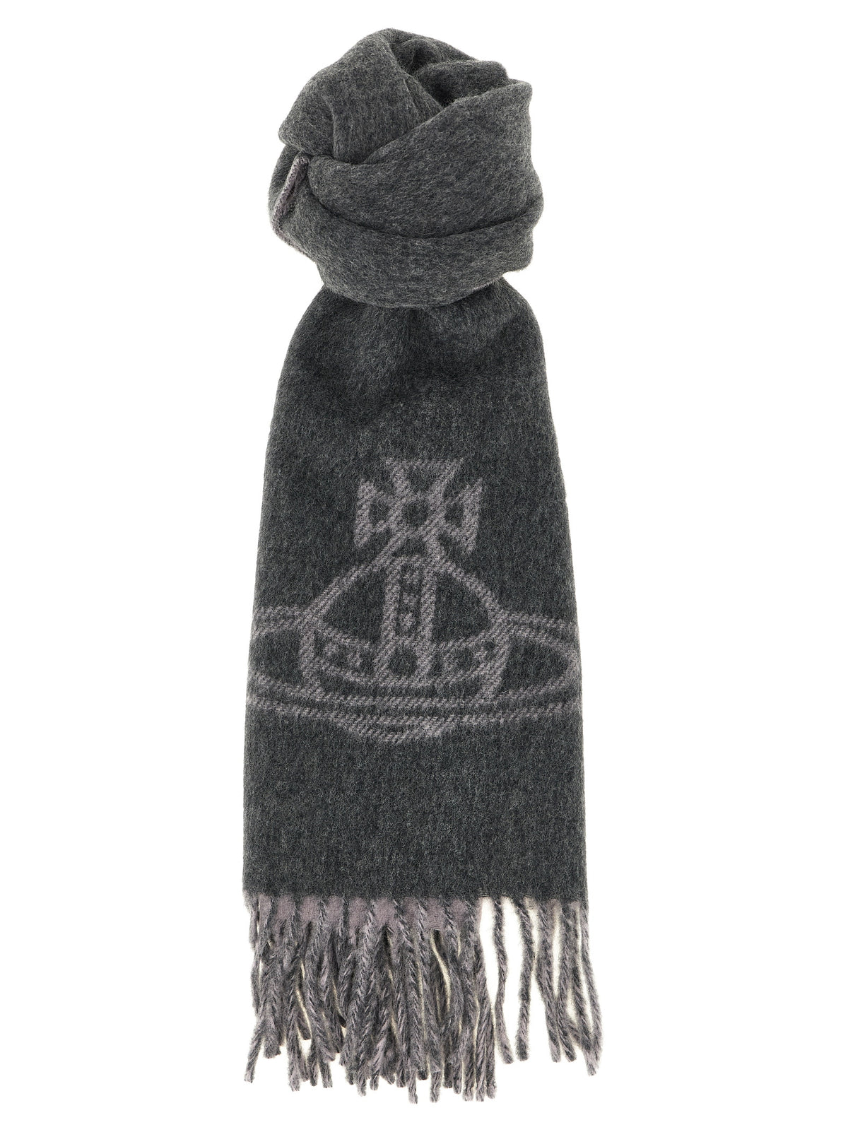 Vivienne Westwood Gray Wool Scarf