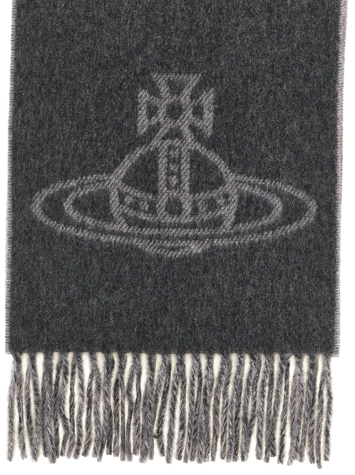 Vivienne Westwood Gray Wool Scarf