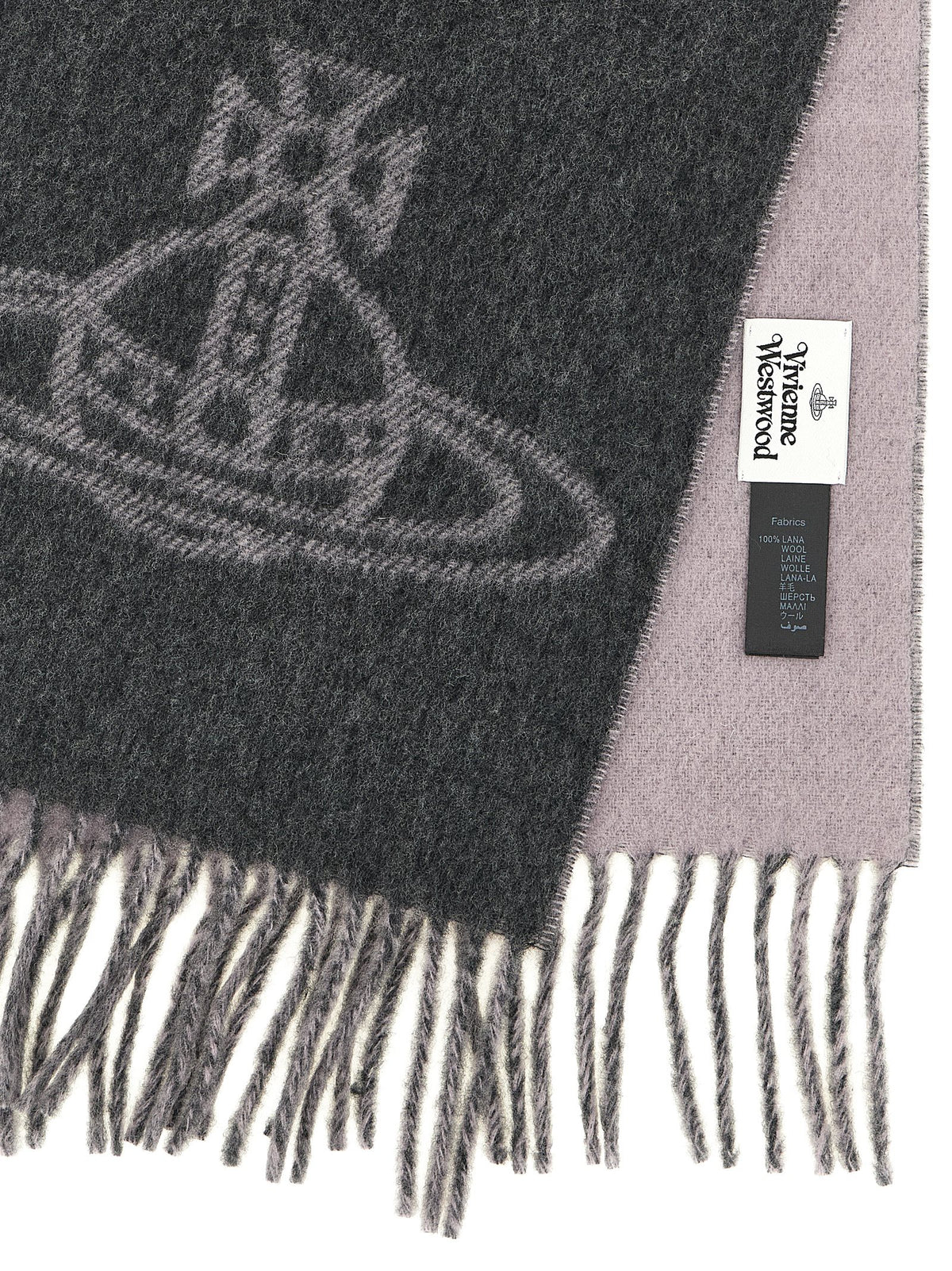 Vivienne Westwood Gray Wool Scarf