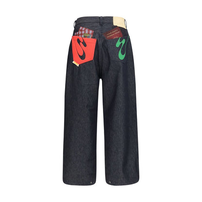 Jeans by PDF Channel for men in denim cotton blue & print features an sartorial relaxed-fit & regular-fit and long with a cut for a sartorial finish.