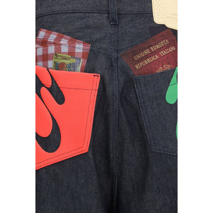 Jeans by PDF Channel for men in denim cotton blue & print features an refined tailoring silhouette, showcasing a premium relaxed-fit & regular-fit with a and long cut for a refined tailoring look.
