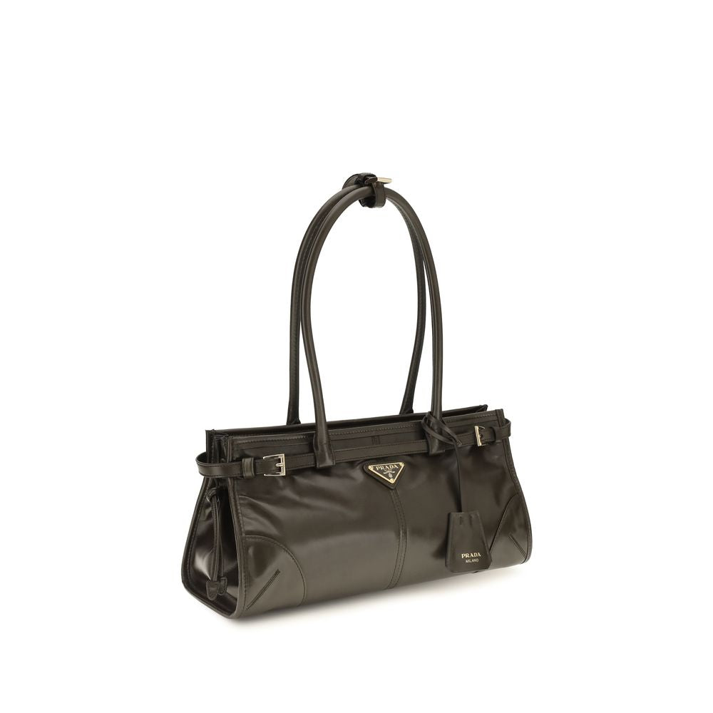 Prada Black Calf Leather Bos Taurus Handbag