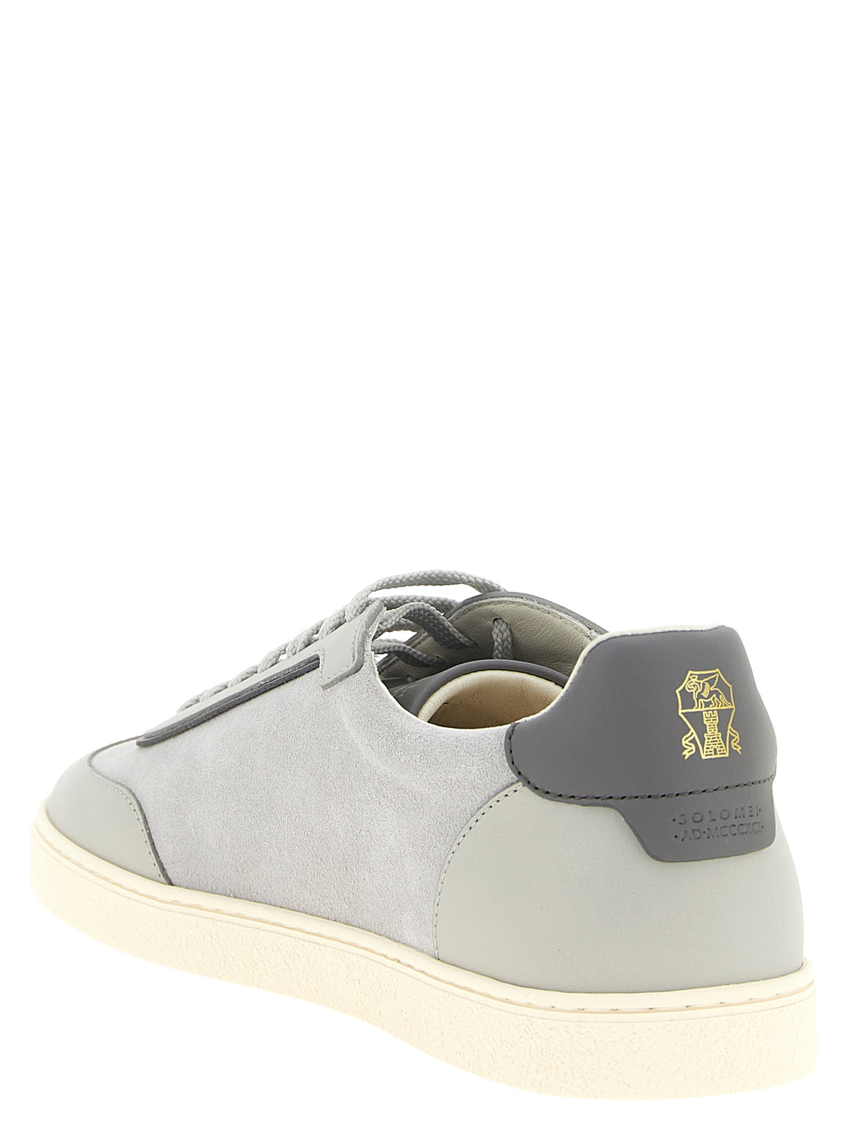 Brunello Cucinelli Gray Calfskin Low Top Sneakers