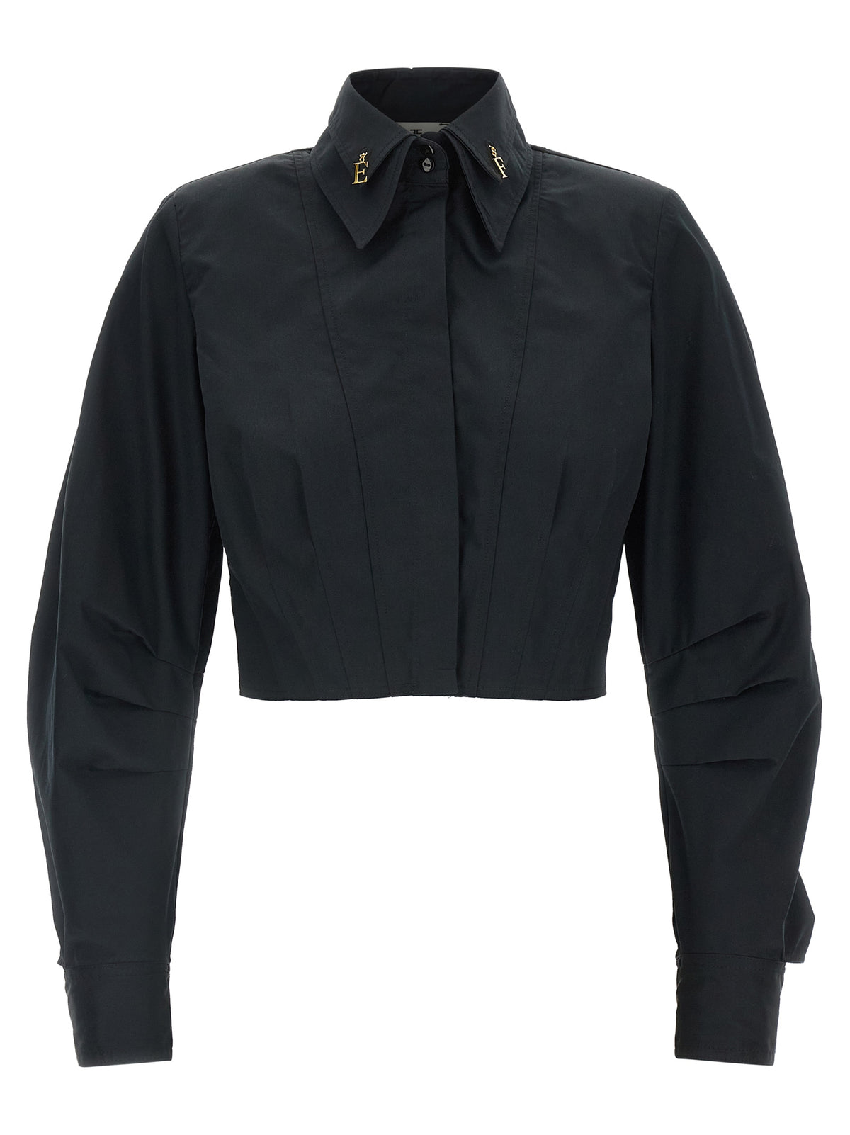 Elisabetta Franchi Black Cotton Blouse