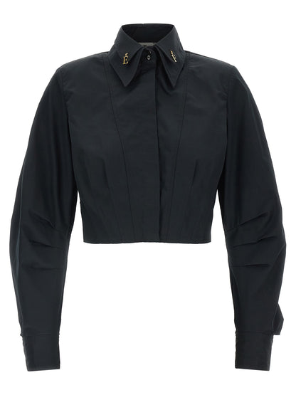 Elisabetta Franchi Black Cotton Blouse