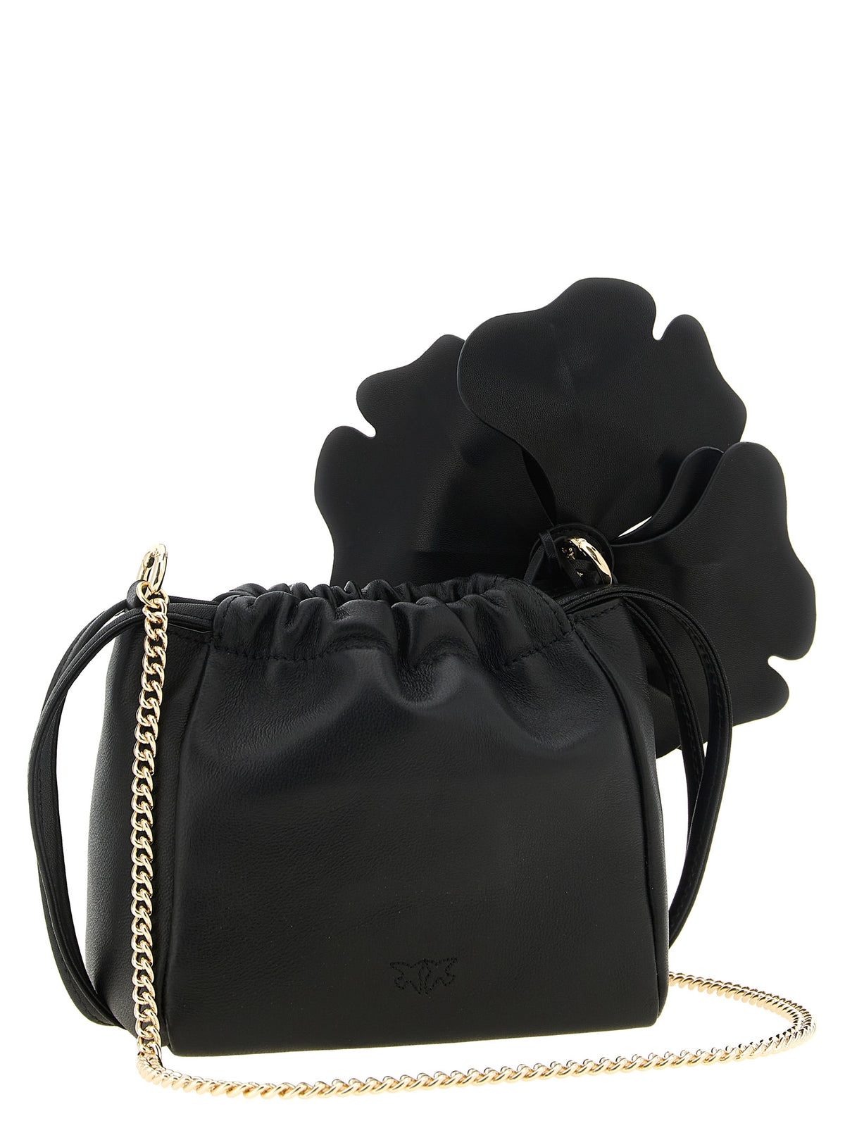 PINKO Black Lambskin Clutch Bag