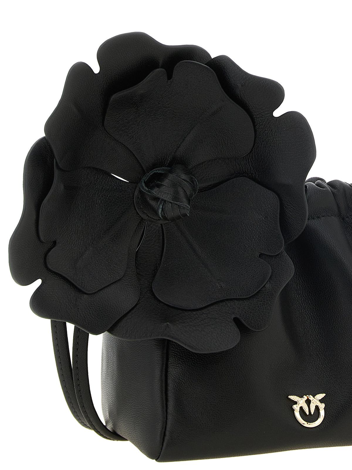 PINKO Black Lambskin Clutch Bag