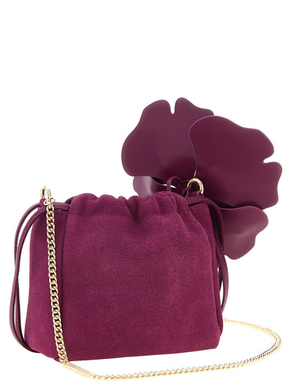 PINKO Purple Lambskin Clutch Bag