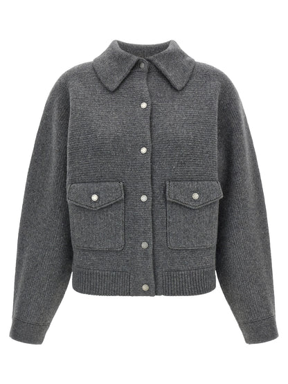 Guest in Residence Gray Wool Bomber