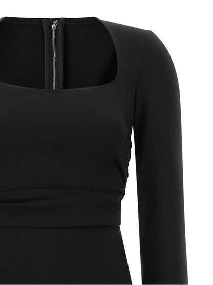Dolce & Gabbana Black Viscose Midi Dress