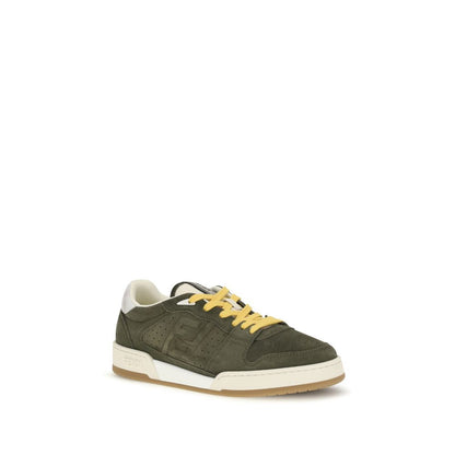 Fendi Bicolor Suede Leather Low Top Sneakers