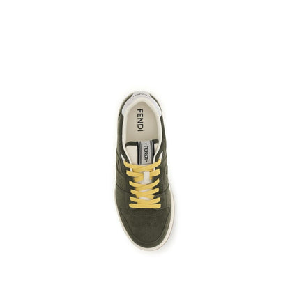 Fendi Bicolor Suede Leather Low Top Sneakers