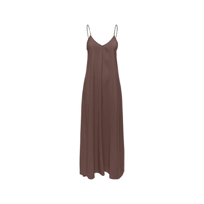 Only Brown Viscose Long Dress