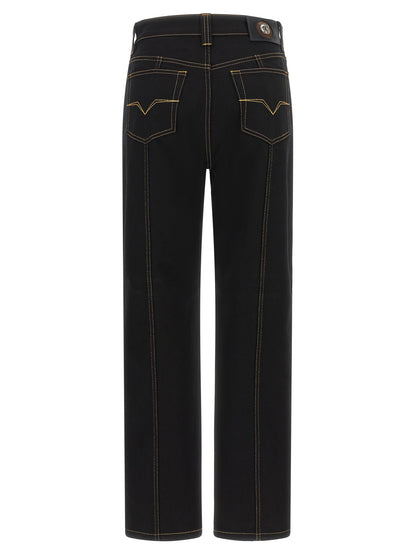 Versace Black Cotton High-Waisted Jean