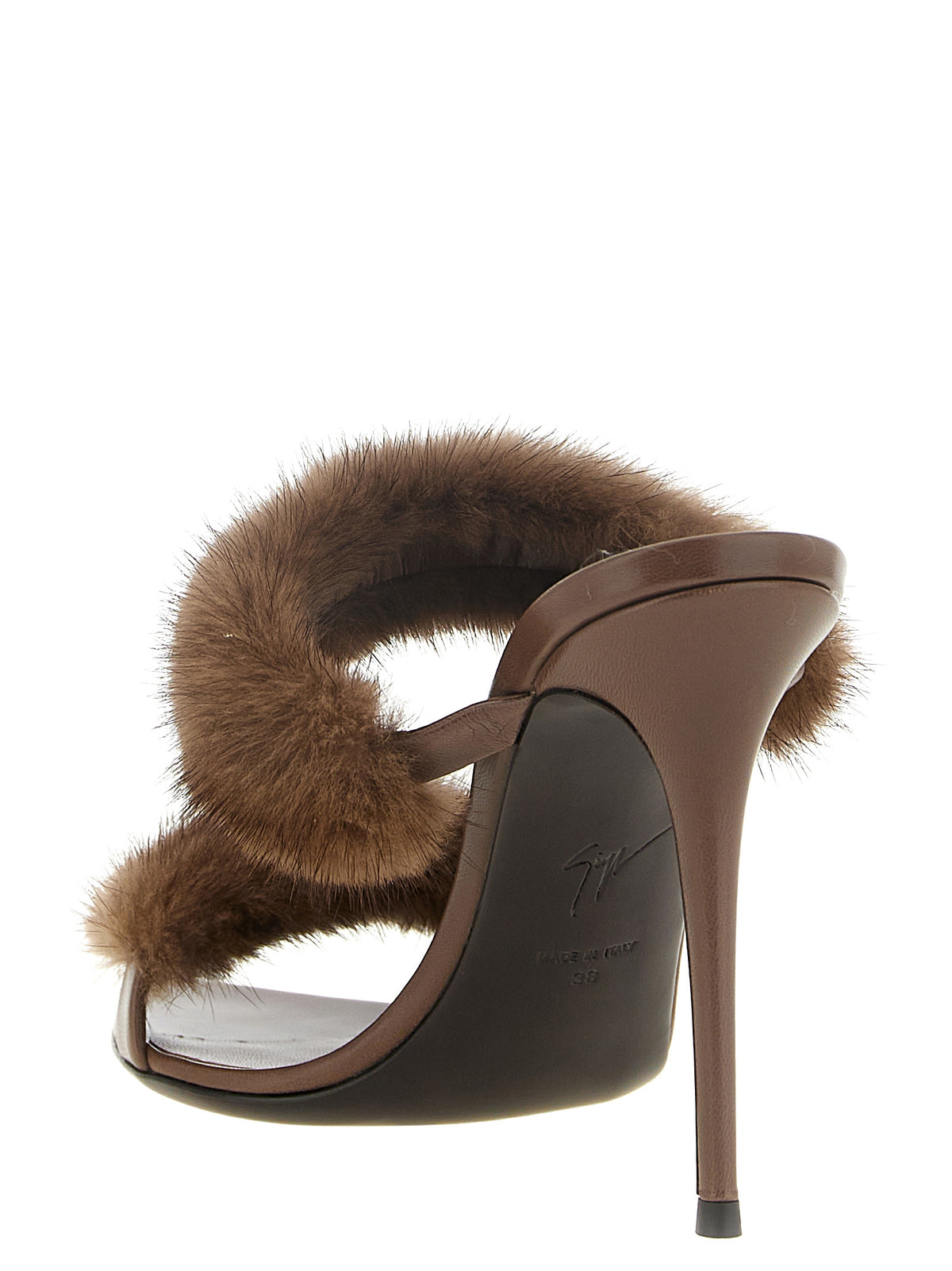 Giuseppe Zanotti Brown Cowhide Stiletto Heel Sandals