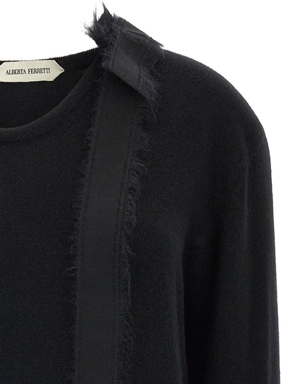 Alberta Ferretti Black Cashmere Cardigan